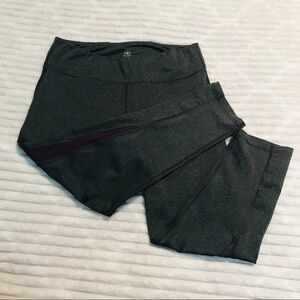 Gaiam Yoga Purple Gray Compression Crop Leggings